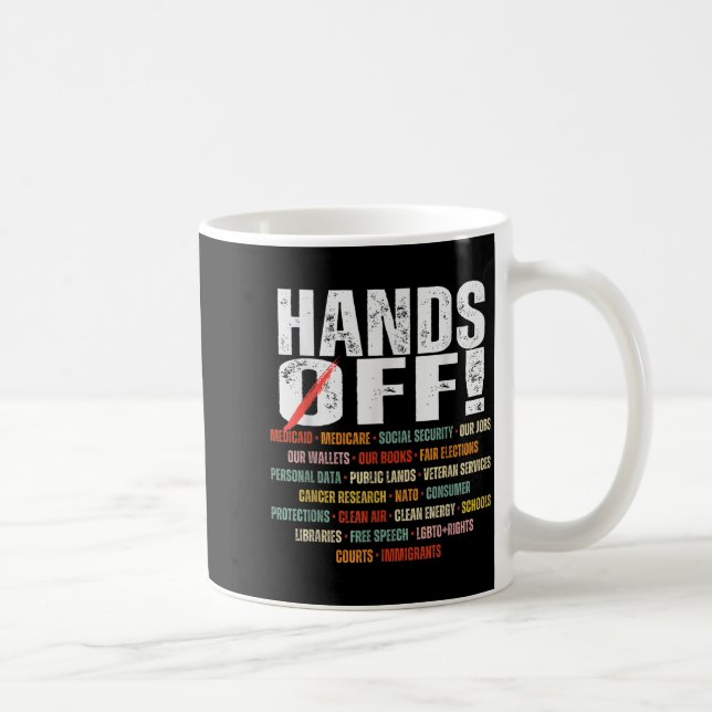 Retro Hands Off Protest Public Lands Medicare Patr Kaffemugg (Höger)