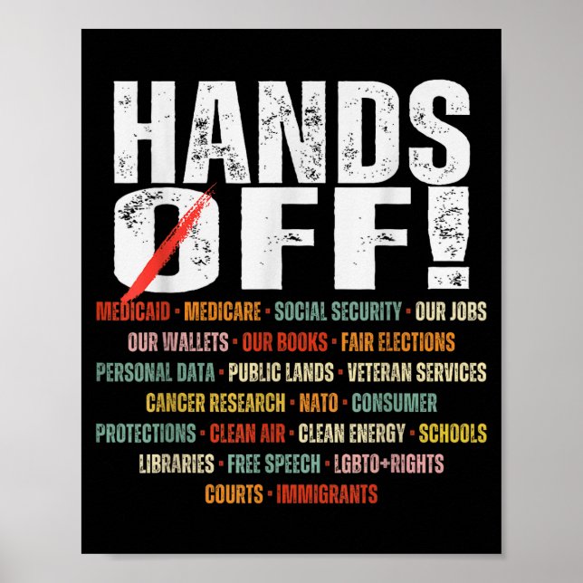 Retro Hands Off Protest Public Lands Medicare Patr Poster (Framsidan)