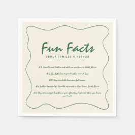Retro Handskriftlig Roligt Facts Grönt Bröllop Pappersservett