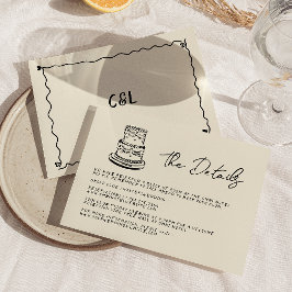 Retro Handskriftlig Whimsical Hand Skriven Bröllop OSA Kort