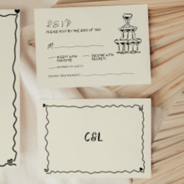 Retro Handskriftlig Whimsical Hand Skriven Bröllop OSA Kort