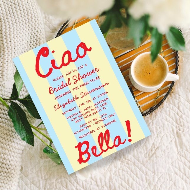 Retro Handskriven Italiensk Solnedgång Bröllopsdus Inbjudningar (Skapare uppladdad)