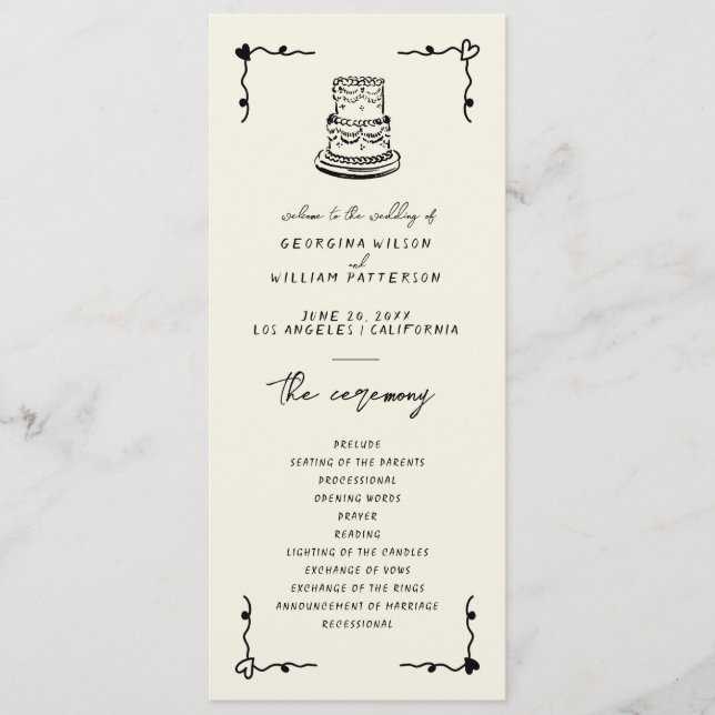 Retro-handskrivet Whimsical Flat-program Program (Framsida)