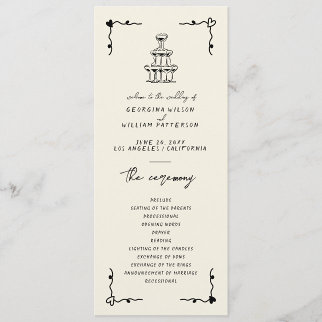 Retro-handskrivet Whimsical Flat-program Program (Framsida)