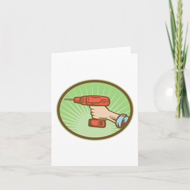 Retro Handyman Trådlös Elborr Kort (Skapare uppladdad)
