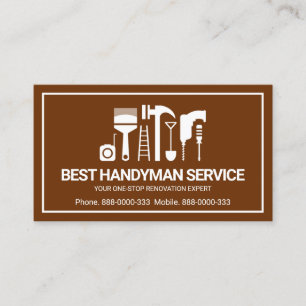 Retro Handyman Verktyg Motif, Odd Jobs Man Visitkort