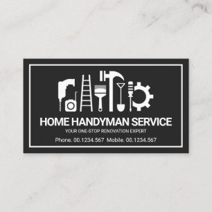 Retro Handyman Verktyg Motif, udda jobb Visitkort