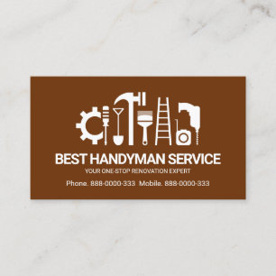 Retro Handyman Verktyg Motif, udda jobb Visitkort