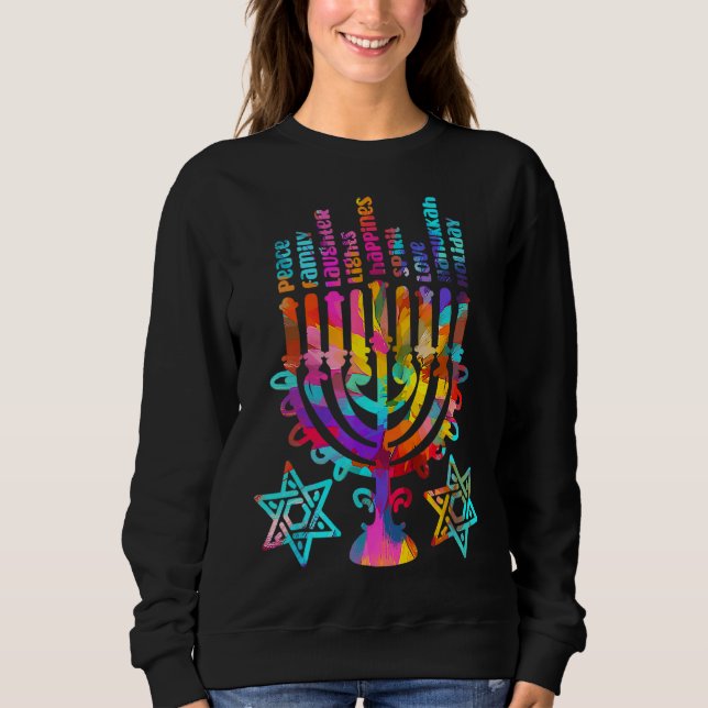 Retro Hanukkah Menorah Ljus Family Peace Kärlek 2 T Shirt (Framsida)