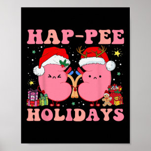 Retro Hap Pee-Helgdagar jul Dialys Nurse Ki Poster
