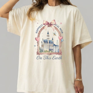 Retro Happiest Mom on Earth Shirt, Coquette Bow Di T Shirt