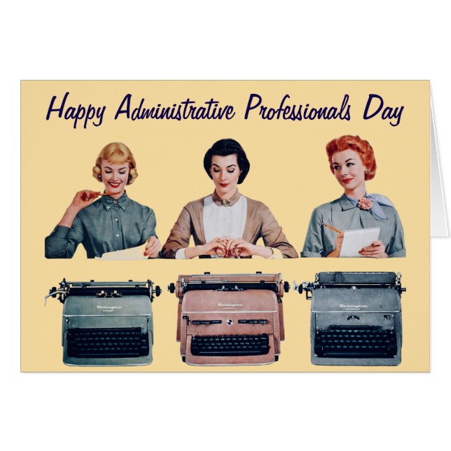 Retro Happy Administrative Professionals Day  Hälsningskort (Framsidan Horizontal)