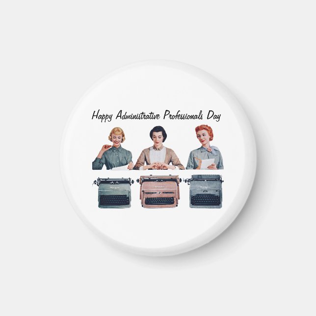 Retro Happy Administrative Professionals Day  Magnet (Framsidan)