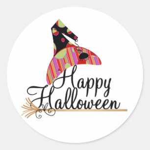 Retro Happy halloween Runt Klistermärke