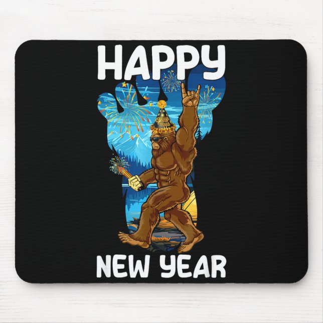 Retro Happy New Year 2026 Bigfoot Lovers New Years Musmatta (Framsidan)