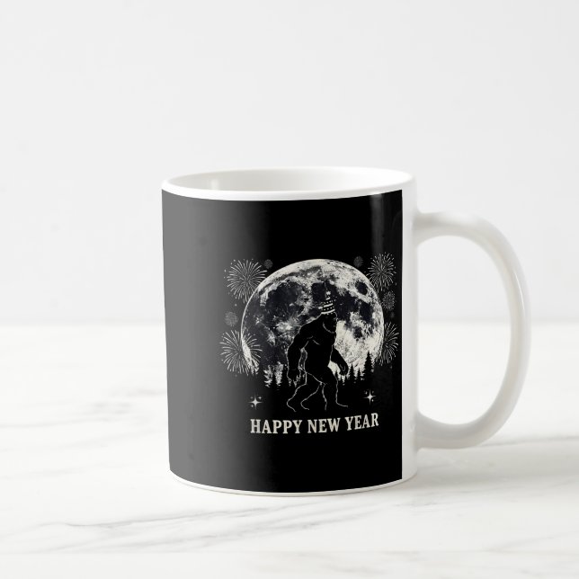 Retro Happy New Year 2026 Bigfoot Night New Years  Kaffemugg (Höger)