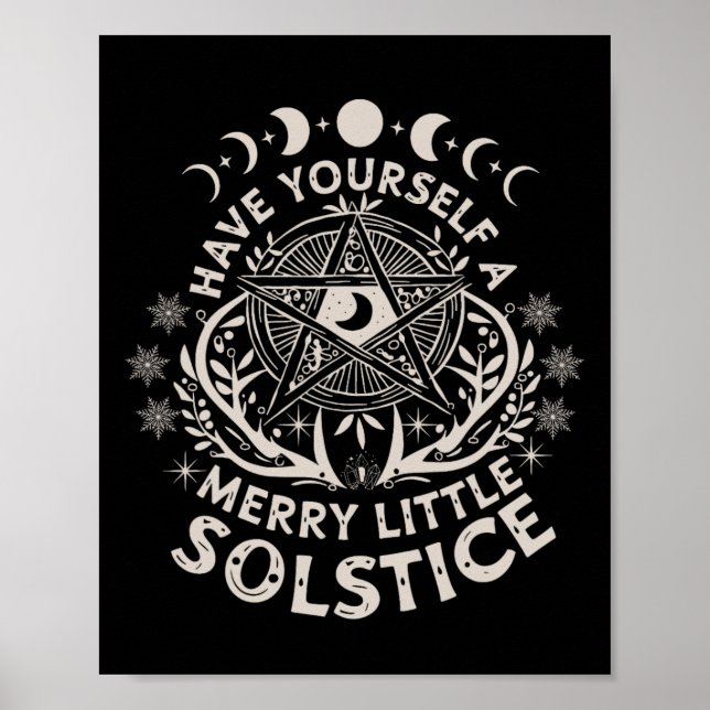 Retro har dig själv en mycket liten solstice Yule  Poster (Framsidan)
