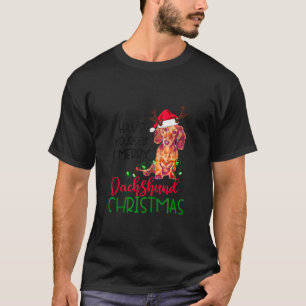 Retro har din egen Merry Dachshund julWein T Shirt