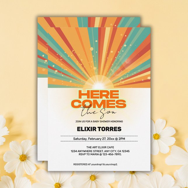 Retro här kommer barnskåran inbjudningar (Skapare uppladdad)