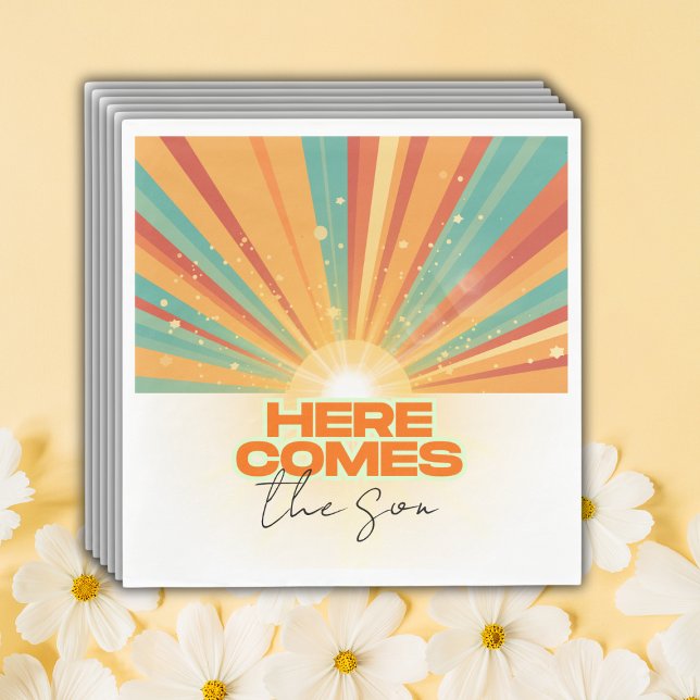 Retro här kommer barnskåran pappersservett (Skapare uppladdad)