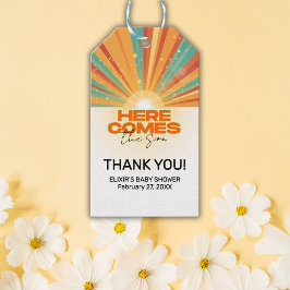 Retro här kommer barnskåran presentetikett