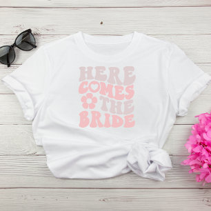 Retro här kommer Bride Bachelorette Party T Shirt