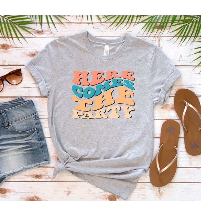 Retro här kommer från Party Bachelorette Party T Shirt (Skapare uppladdad)