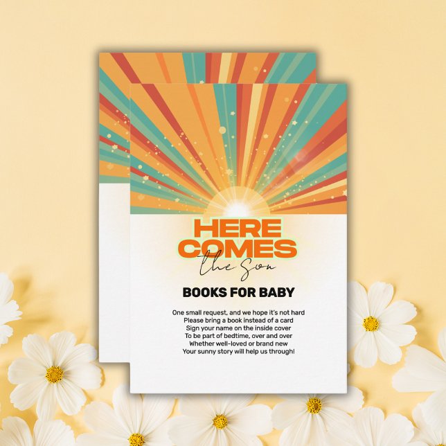 Retro Här kommer sonen Baby Shower Tilläggskort (Skapare uppladdad)