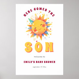 Retro här kommer sonens välkomstbesök till babydus poster