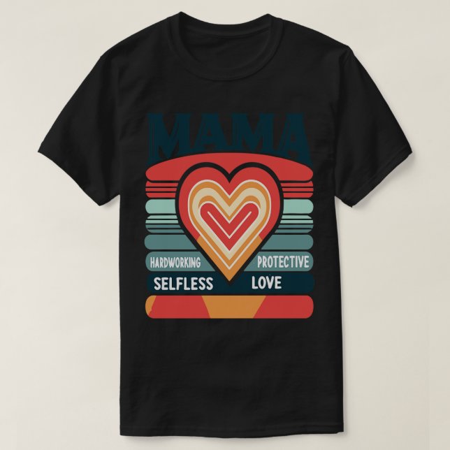 Retro HARDWORK PROTECTIVE SELFLESSLOVE T Shirt (Design framsida)
