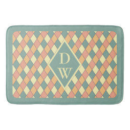 Retro Harlequin Diamond Monogram Badrumsdekor Badrumsmatta