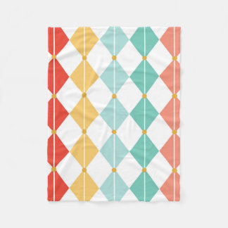 Retro Harlequin Diamond Seamless Mönster Fleecefilt