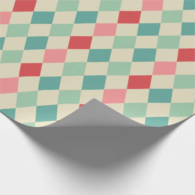 Retro Harlequin Geometric Mönster Presentpapper (Hörn)