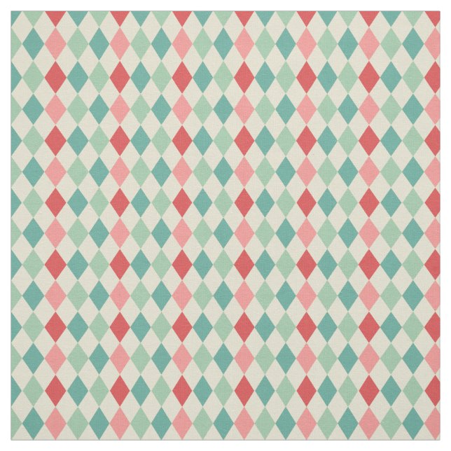 Retro Harlequin Geometric Mönster Tyg (Provkarta)