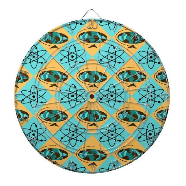 Retro Harlequin Globe Trotter Dartboard Piltavla (Framsidan)