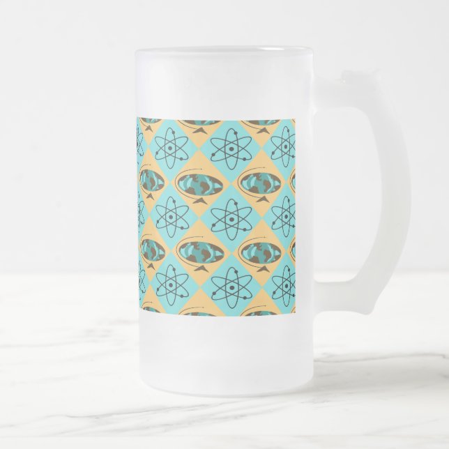 Retro Harlequin Globe Trotter Frosted Glass Mugg (Höger)