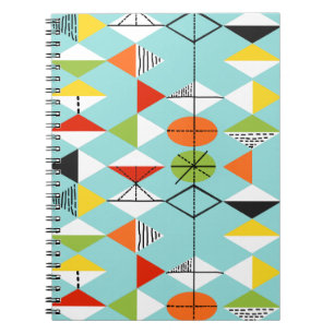 Retro Harlequin Mönster Anteckningsbok