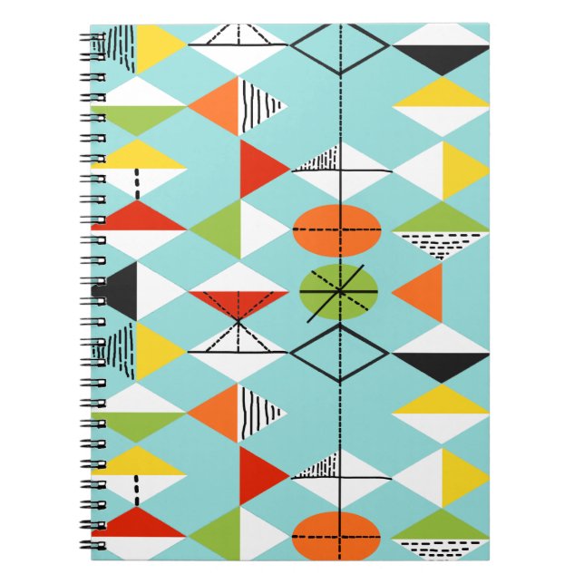 Retro Harlequin Mönster Anteckningsbok (Framsidan)