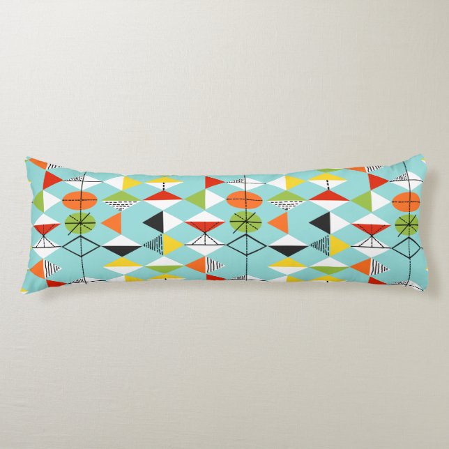 Retro Harlequin Mönster Body Pillow Kroppskudde (Framsidan)