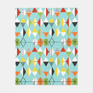 Retro Harlequin Mönster Fleece Blanket