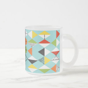 Retro Harlequin Mönster Frosted Glass Mugg