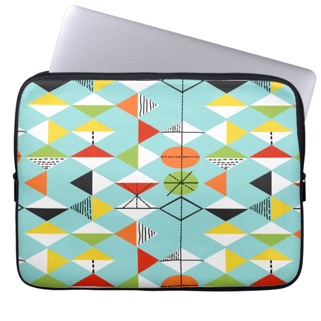 Retro Harlequin Mönster Laptop sleeve (Framsidan)