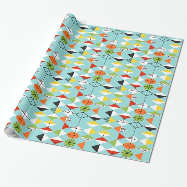 Retro Harlequinmönster som slår in papper Presentpapper (Utrullad)