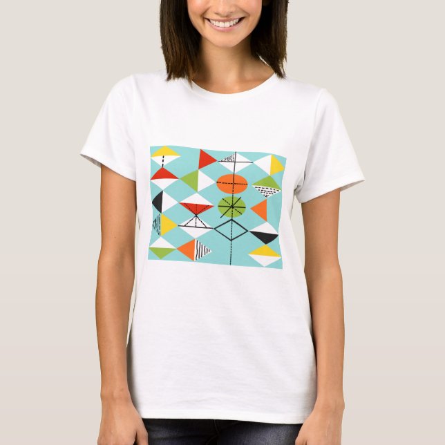 Retro HarlequinmönsterT-tröja T-shirt (Framsida)