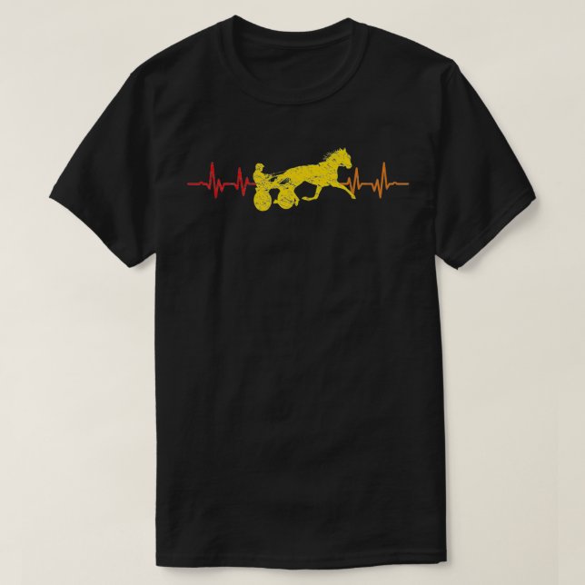 Retro Harness Tävla Horse Tävla Trotting Harness T Shirt (Design framsida)