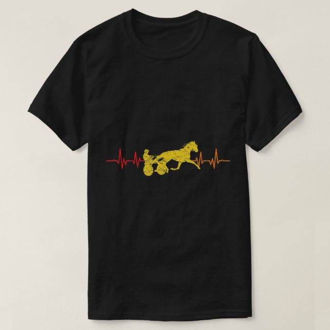 Retro Harness Tävla Horse Tävla Trotting Harness T Shirt (Design framsida)