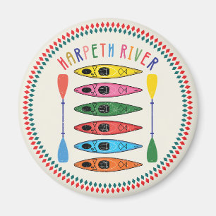 Retro Harpeth River Kayaking Magnet