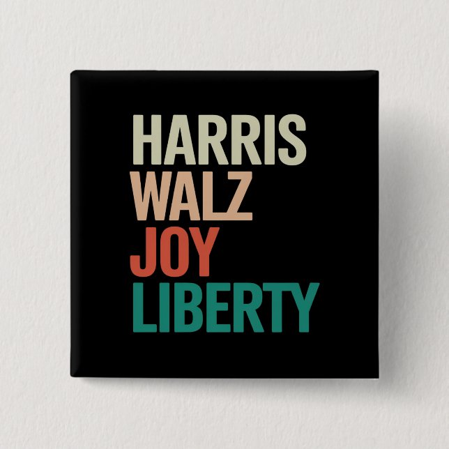Retro Harris Waltz 2024 Harris Walz Glädje Frihet Knapp (Framsida)