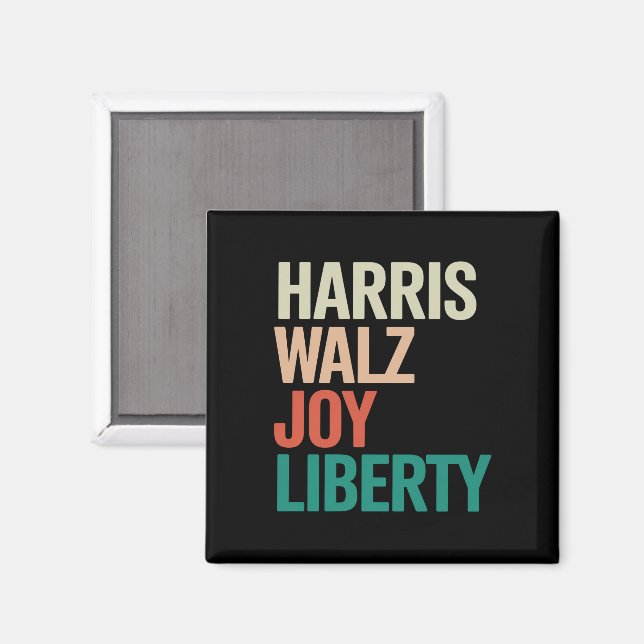 Retro Harris Waltz 2024 Harris Walz Glädje Frihet Magnet (Front/Back)