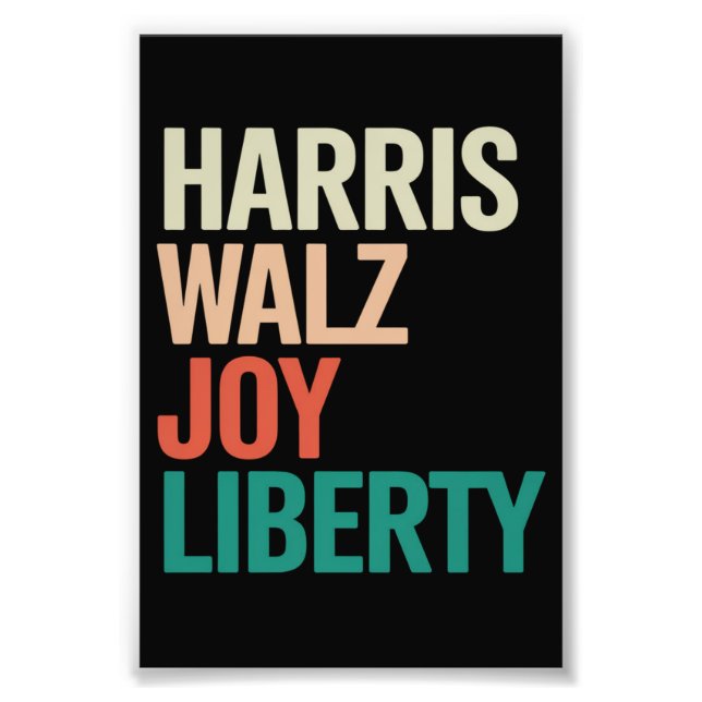 Retro Harris Waltz 2024 Harris Walz Joy Liberty Fototryck (Framsidan)